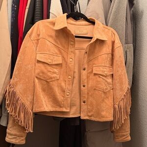 BLANK NYC Tan Fringe Women's Jacket